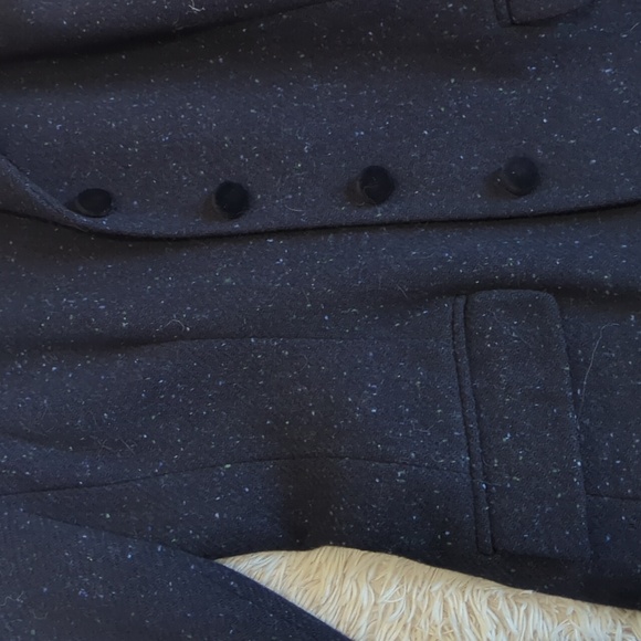 Navy Wool/Velvet Winter Coat - Picture 5 of 9